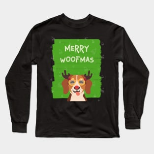 Merry Woofmas Cute Dog Christmas Long Sleeve T-Shirt